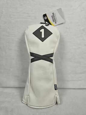 IZZO Golf #1 Driver Headcover White Driver D PU Leather Fits 460cc A30310-WHT